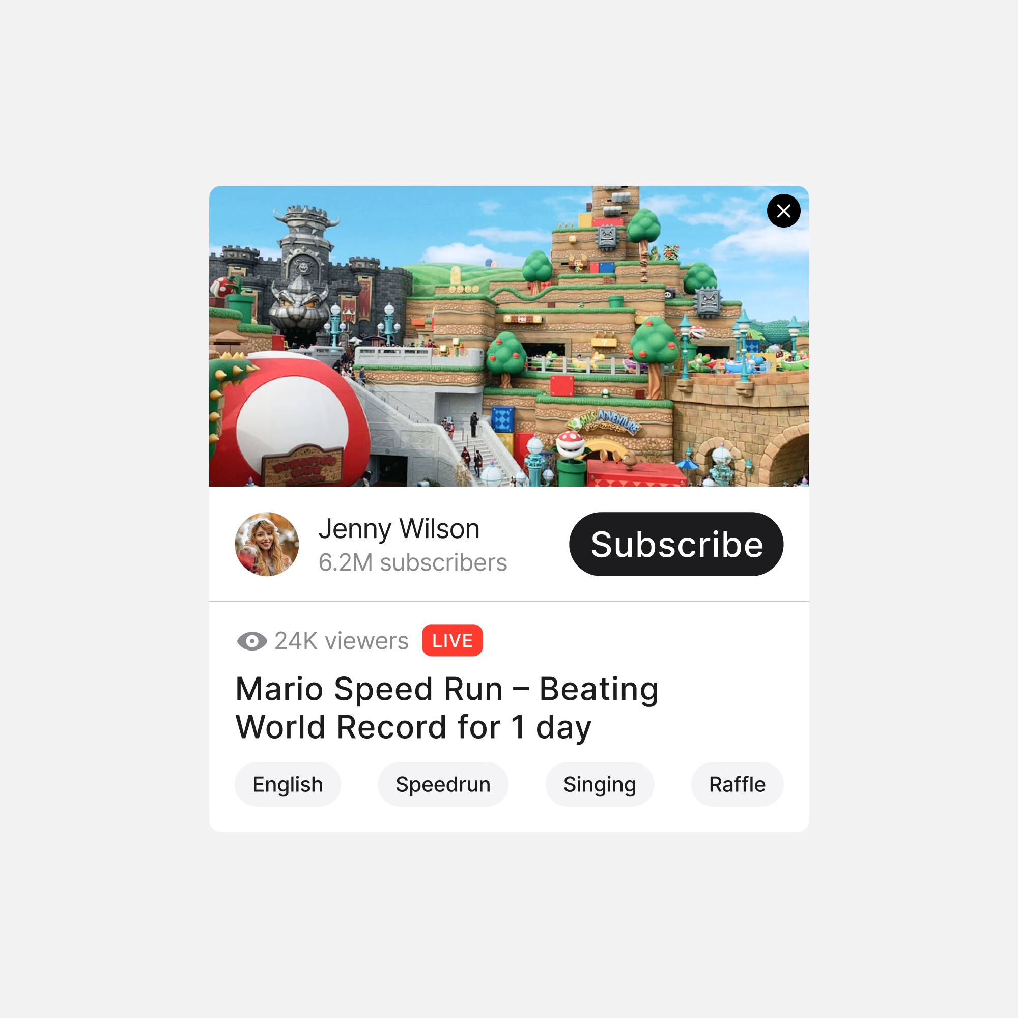 Live Stream Widget app app design design game interface live player playing stream ui ux