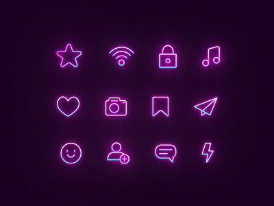 Neon icons webdesign ui ux design