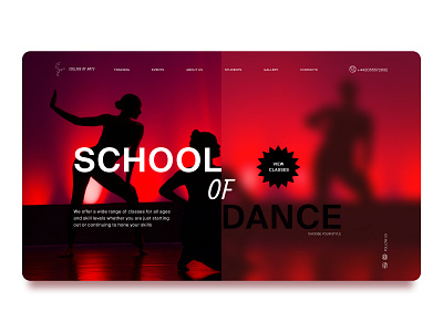 Design concept for school of dance webdesign ui ux design