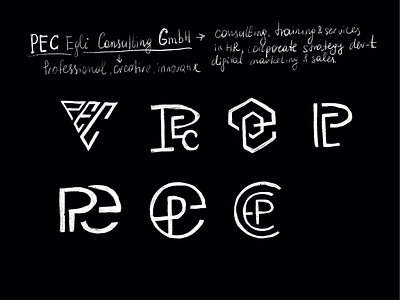 PEC Mark logo logo drawing logo mark minimal minimalistic pec