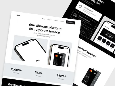 Fintech Landing page banking design fintech landing page ui ux website