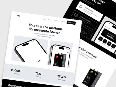 Fintech Landing page banking design fintech landing page ui ux website