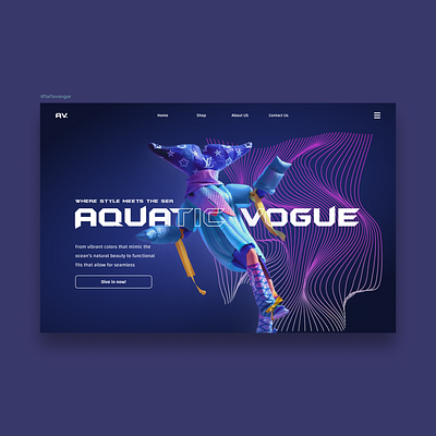 Aquatic Vogue (fish fashion) | UI/UX Design branding graphic design logo ui ux