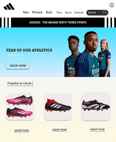 ADIDAS WEB PAGE DESIGN CONCEPT!! design graphic design illustration ui ux