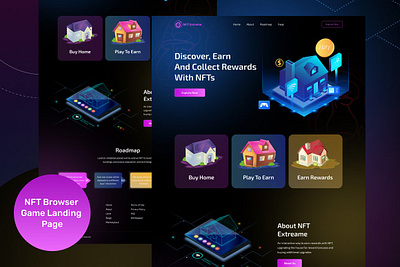 NFT Game Landing Page cryptography game game landing page landing landing page design landing pages nft game landing page non fungible token token ui template ui ux website website content website design website mockup website template