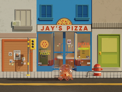 Jelly Ghost 3d animation blender branding design graphic design illustration jellyghost newyork ny pizza pizza store ui