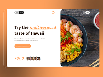 The first screen of the Hawaiian cuisine restaurant design ui ux