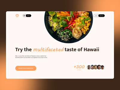 The first screen of the Hawaiian cuisine restaurant design ui ux