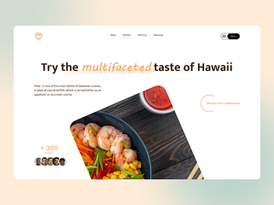 The first screen of the Hawaiian cuisine restaurant design ui ux