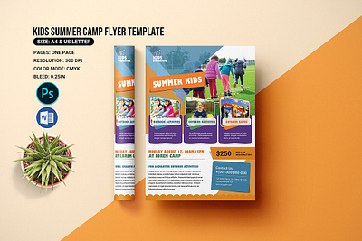 Kids Summer Camp Flyer family program invitation flyer kids camp kids event kids summer kids summer camp kids summer camp flyer ms word photoshop template printable school fest school program school summer summer camp summer celebration summer event summer festival summer party summer poster summer program