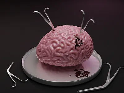 Exploring the intricate details of brain surgery(and food)XD 3d 3dart 3dfoodart blender blenderart brain branding design foodmodeling illustration medicalvisualization modeling ratatouille