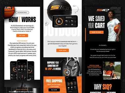 SIQ Email Flow Design basketball email email campaign email design email flow email marketing email template emails grunge klaviyo mailchimp orange and black sports