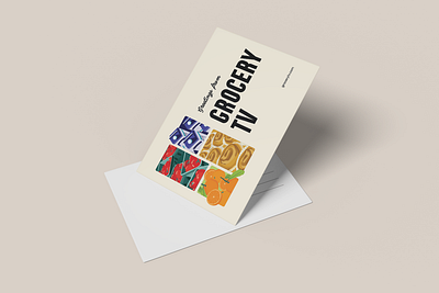 Grocery TV greetings card 2.0 graphic design postcard print design