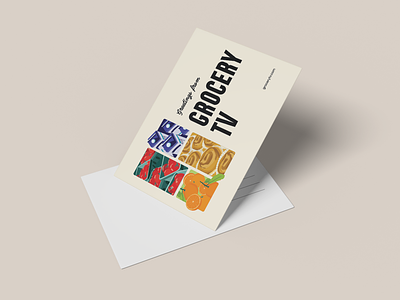 Grocery TV greetings card 2.0 graphic design postcard print design