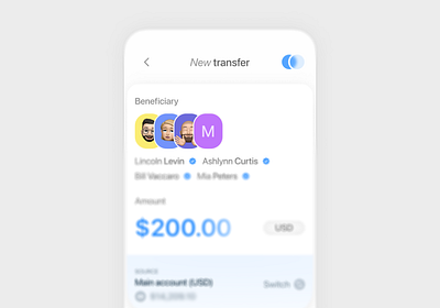 short transfer money flow animation banking finance mobile smart animate