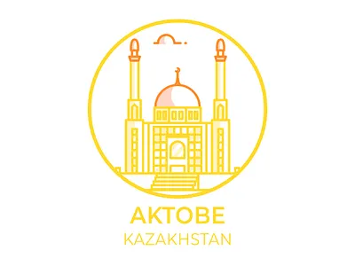 Aktobe city icon design affinity designer aktobe badge city design emblem flat icon illustration kazakhstan
