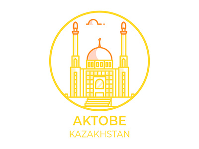 Aktobe city icon design affinity designer aktobe badge city design emblem flat icon illustration kazakhstan