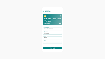 Add Credit Card card credit card design designer mobile ui