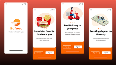 Gofood- Online Order Mobile App design figma login order signup ui ux