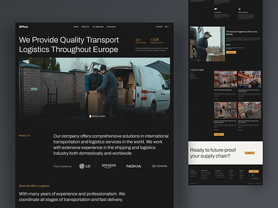 Delivery Logistic Landing Page app clean delivery fireart landing page promo truck ui ux web