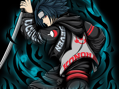 SASUKE FANART anime art character comic design digitalillustration fanart illustration manga naruto