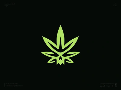 Cannabis Skull branding cannabis design hemp icon logo logodesign logotype minimal skull vector