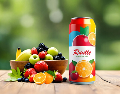 Fruit Fresh Drink Can Label Design branding can design drink can design fruit can fruit label juice can label design packaging design soda can soda label