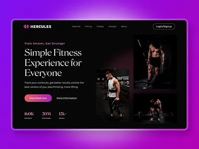Gym Web UI app branding design graphic design typography ui ux
