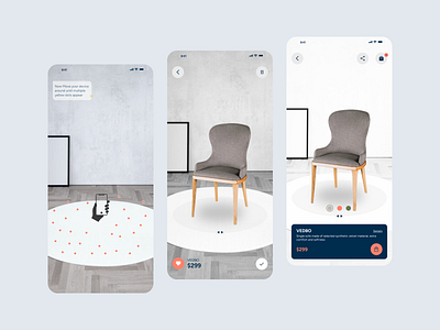 AR Furniture Ecommerce App Design @ Flagship app design ar arvr augmented reality ecommerce figma mobile mobile app shopping ui uiux ux