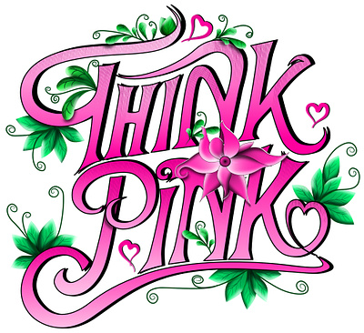 Think Pink and Green graphic design