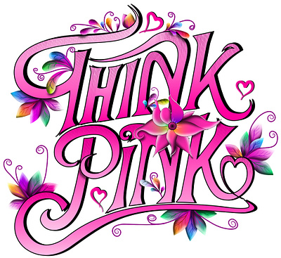 Think Pink and Colorful graphic design