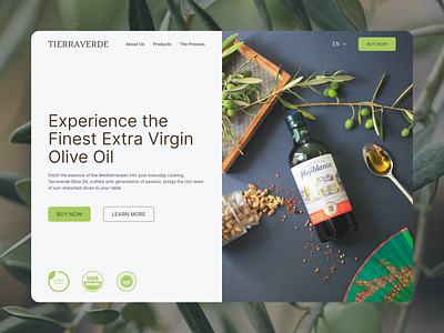 Olive Oil Landing Page | Hero Section design figma hero section landing page olive oil ui ui design uiux web site