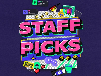 Discord Staff Picks 90s discord illustration photo collage pixel retro retro tech vhs video games