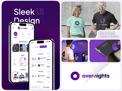 Branding, Web UI/UX Design for Overnights: House-Sharing Web App app branding design digital product design graphic design logo mobile ui user experience ux visual design