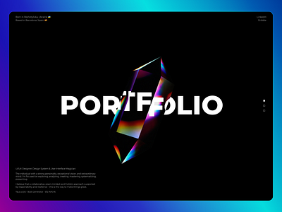 Portfolio Website - Stunning Spline Crystal Animation 3d black design dark mode hero unit minimalistic motion graphics portfolio portfolio website spline spline animation ui ux web web design website wow