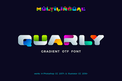 Quarly Color OTF Font 3d type rounded