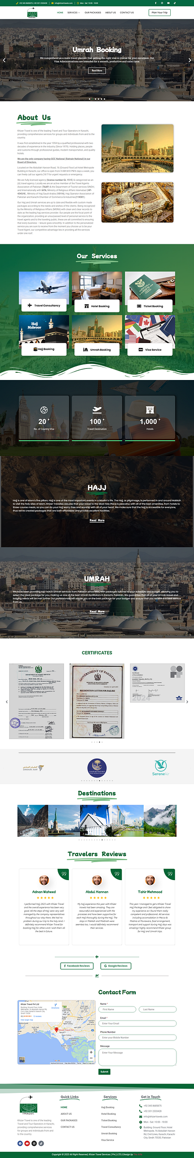 Khizer Travels figma graphic design motion graphics travel website ui web designing website wordpress