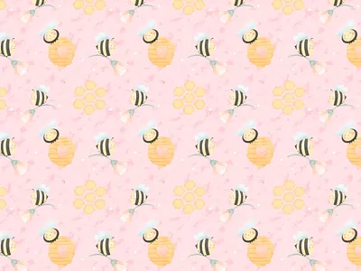 Humming Patterbees: A honey-sweet collections Pattern design bees for children modern pattern design pink color surface pattern