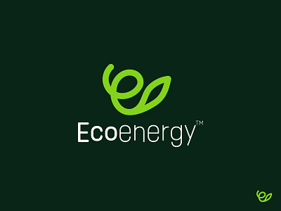 Eco Energy brand branding design e eco energy green identity leaf letter logo logotype mark minimal minimalist modern natural solar stylish white