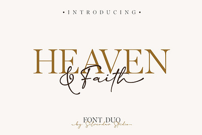 Heaven & Faith – Font Duo branding font chic classy font bundle font duo instagram logo font magazine sans serif typeface script serif font silverdav typeface wedding font