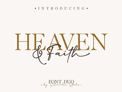 Heaven & Faith – Font Duo branding font chic classy font bundle font duo instagram logo font magazine sans serif typeface script serif font silverdav typeface wedding font