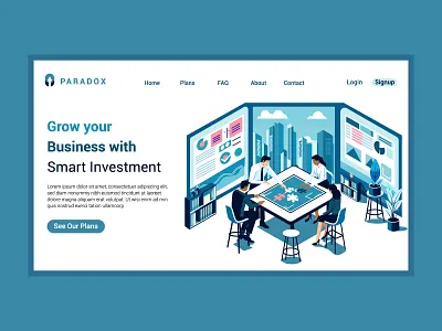 Landing Page Illustration for Business Growth Helping Website app illustration business concept art digital graphic design illustration illustrator landing page perspective ui ux vector website