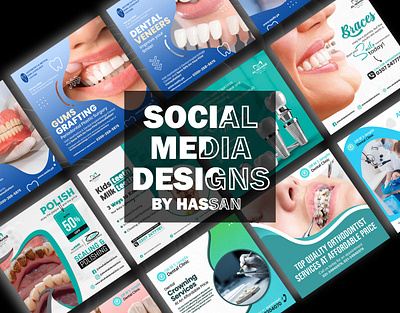 Social Media Designs for Dental Clinic advertising banner branding car clinic dental dentalclinic designer graphic designer gym post social media post socialmedia