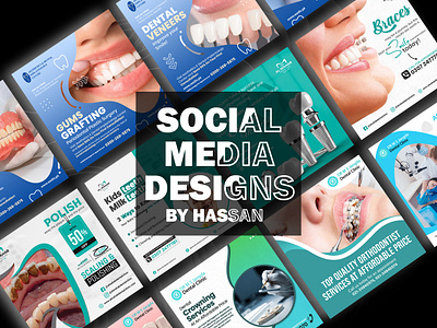 Social Media Designs for Dental Clinic advertising banner branding car clinic dental dentalclinic designer graphic designer gym post social media post socialmedia