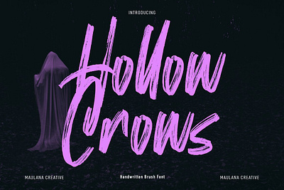 Hollow Crows Handwritten Brush Font bold brush elegant font food halloween luxury modern retro script vintage