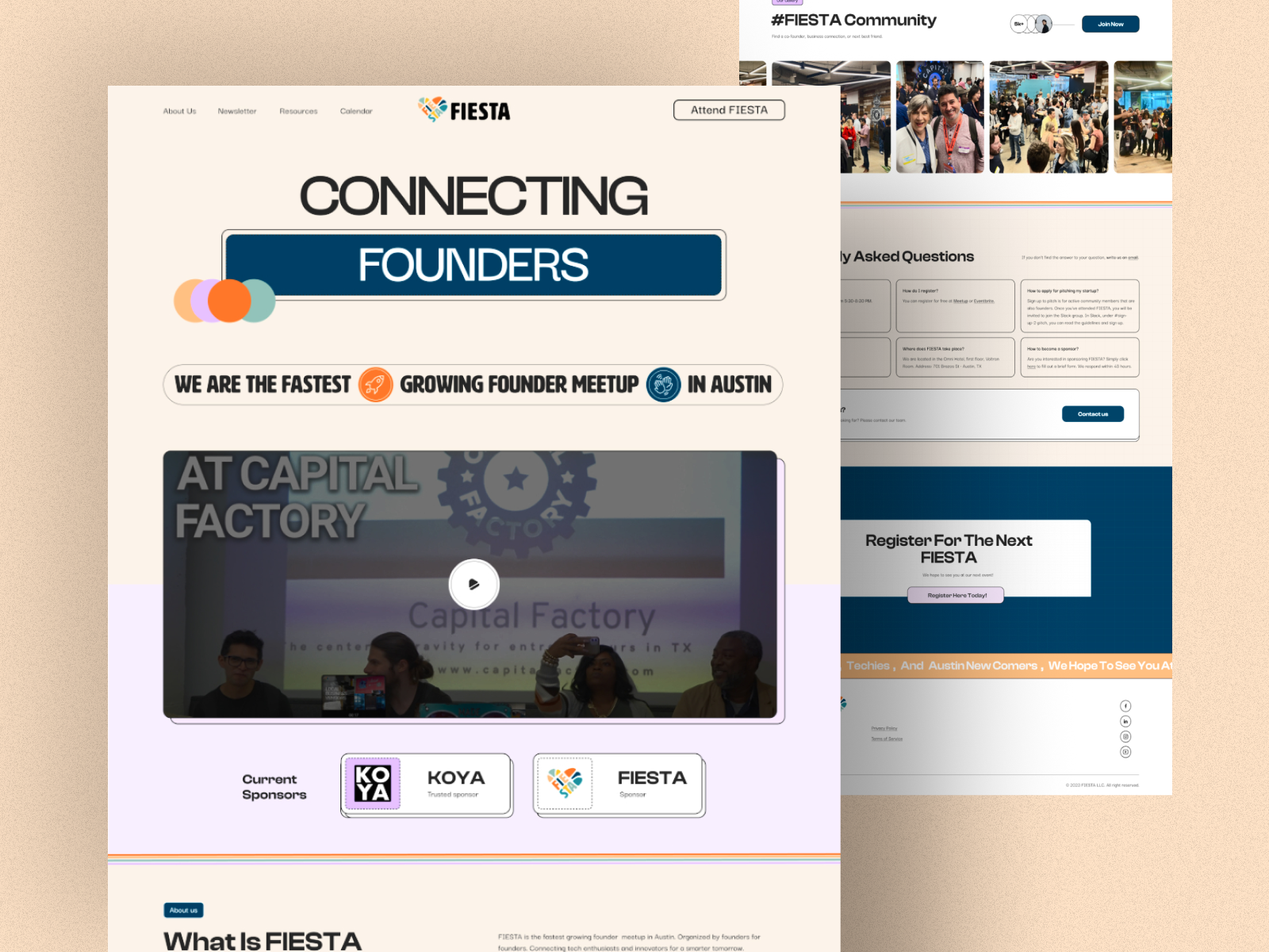 Fiesta Website - Cultivating Startup Communities design entrepreneurs founder investors meetup startup techies ui ux website