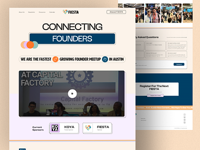 Fiesta Website - Cultivating Startup Communities design entrepreneurs founder investors meetup startup techies ui ux website