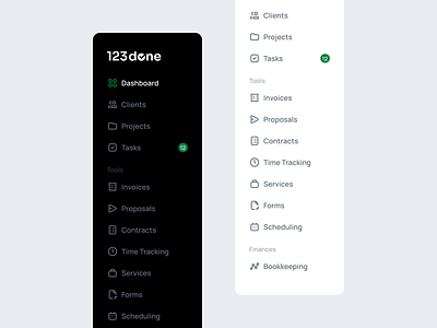 Sidebar Navigation 123done clean dark mode design system figma icon icon set icons menu minimalism nav navigation sidebar symbols ui ui kit