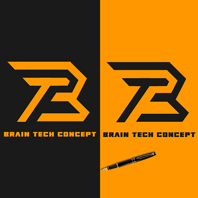 Brain tech concept. TB monogram logo logo