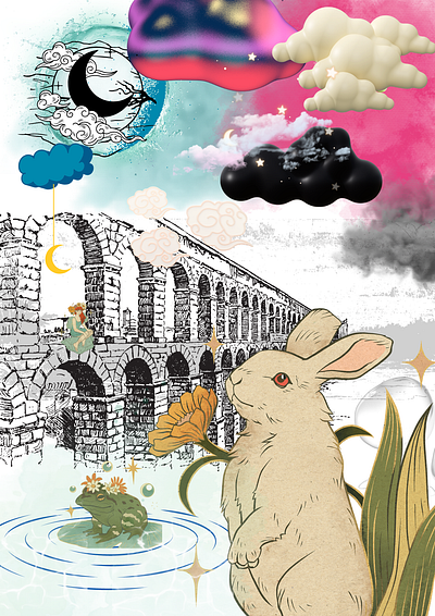 Digital Collage: Bunny 3d art branding digital digital artist graphic design logo